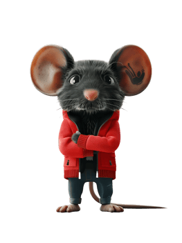 Animal character of fashionable mouse png