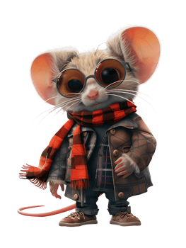 Animal character of fashionable mouse png