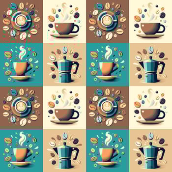 retro Coffee seamless background vector