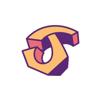 Letter J Style Graffiti Colorful icon design template vector