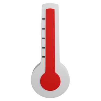 Hot temperature clipart flat design icon isolated on transparent background, 3D render Summer and beach concept png