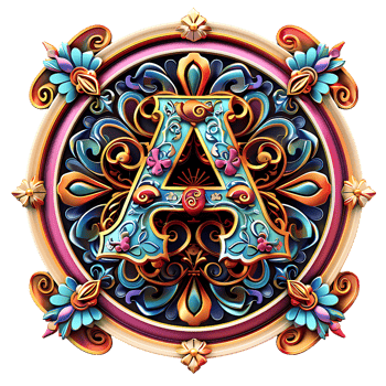 Boho Celestial Theme Alphabet Design png