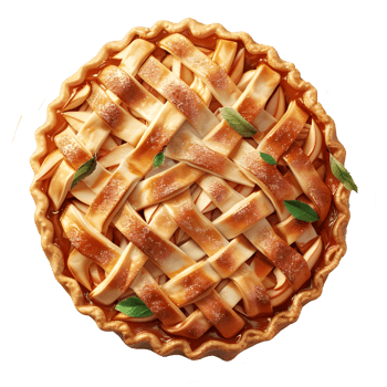 3D Rendering of a Apple Pie Cake on Transparent Background png