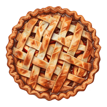 3D Rendering of a Apple Pie Cake on Transparent Background png