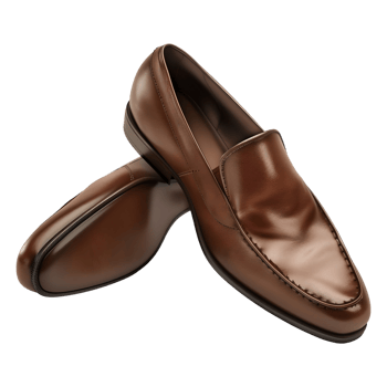 3D Rendering of a Brown Leather Shoes Pair on Transparent Background png