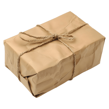 3D Rendering of a Brown Paper Wrapped Gift Box on Transparent Background png