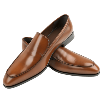 3D Rendering of a Brown Leather Shoes Pair on Transparent Background png