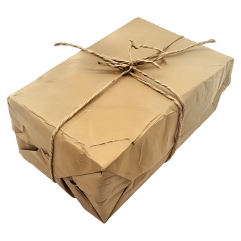 3D Rendering of a Brown Paper Wrapped Gift Box on Transparent Background png