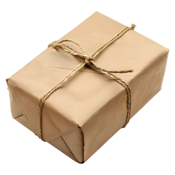 3D Rendering of a Brown Paper Wrapped Gift Box on Transparent Background png