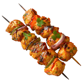 3D Rendering of a Brown Chicken Tikka Stick on Transparent Background png