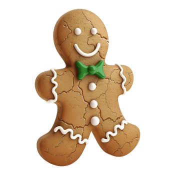 3D Rendering of a Gingerbread Christmas Cookie on Transparent Background png