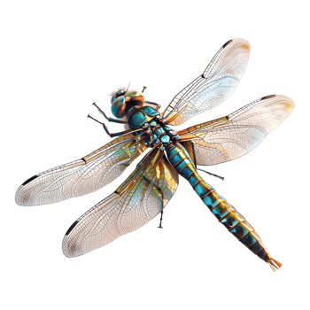 3D Rendering of a Dragonfly on Transparent Background png