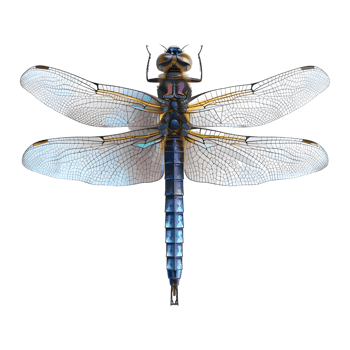 3D Rendering of a Dragonfly on Transparent Background png
