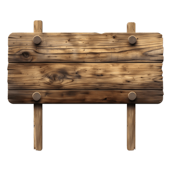3D Rendering of a Street Wooden Sign Board on Transparent Background png