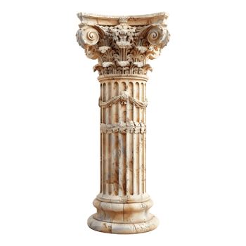 3D Rendering of a Greek Pillar on Transparent Background png