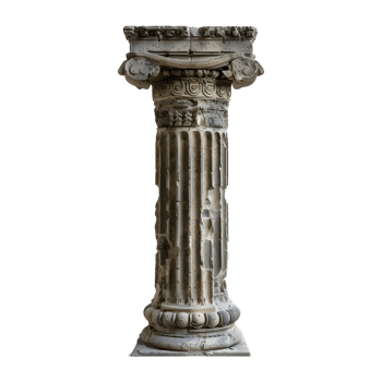 3D Rendering of a Greek Pillar on Transparent Background png