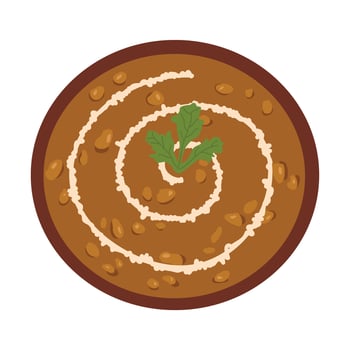 Dal Makhani -Slow Cooked Creamy Indian Curry vector