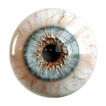 3D Rendering of a Human Eye Ball Transparent Background png