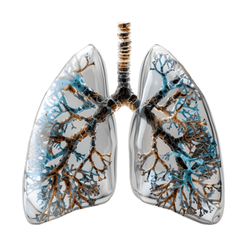 3D Rendering of a Human Lungs Organ Transparent Background png