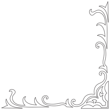 Thin line vintage corner. Medieval period of the Victorian dynasty. Fancy black monogram frame design element abstract icon collection Flower simple symbol png