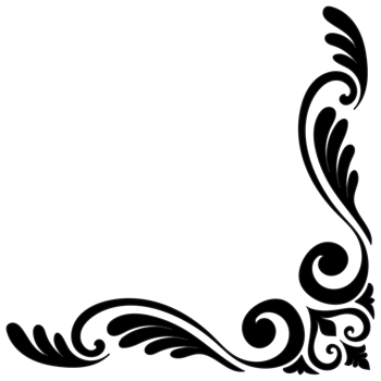 Thin line vintage corner. Medieval period of the Victorian dynasty. Fancy black monogram frame design element abstract icon collection Flower simple symbol png