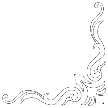 Thin line vintage corner. Medieval period of the Victorian dynasty. Fancy black monogram frame design element abstract icon collection Flower simple symbol png