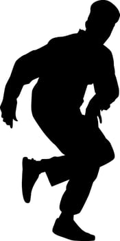 Silhouette of a person dancing on white background vector