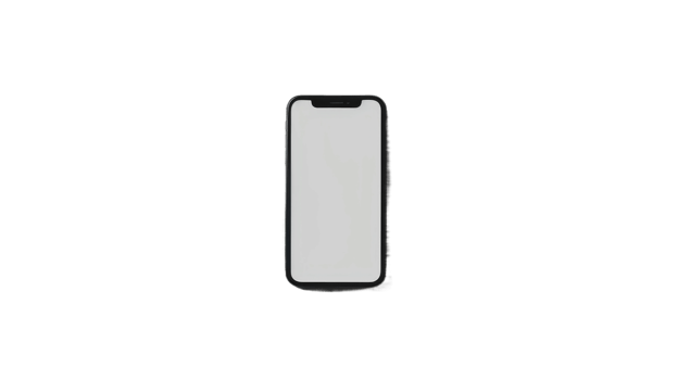 Modern Phone with Empty White Screen on the transparent background, Format png