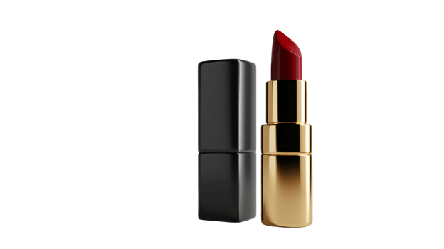 Lipstick and Case Packaging Mockup Presented Alone on the transparent background, Format png