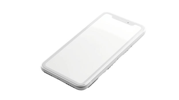 Minimalist Presentation of Smartphone on the transparent background, Format png