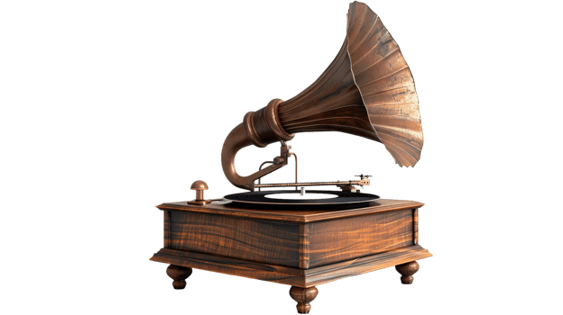 Isolated Gramophone under Studio Lighting on the transparent background, Format png