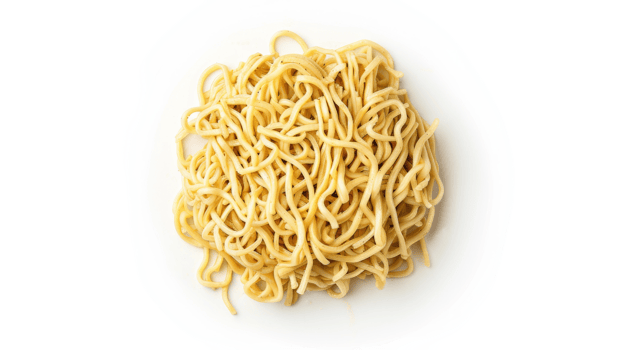 Minimalist Top-Down Noodle Isolation on the transparent background, Format png