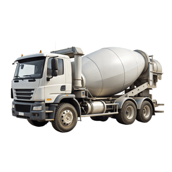 A cement mixing truck with no visible branding png