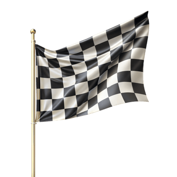Waving Checkered Flag Symbolizing Completion of a Race png
