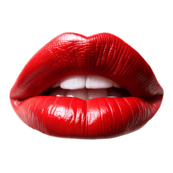 Womans Lips With Red Lipstick on Transparent Background png