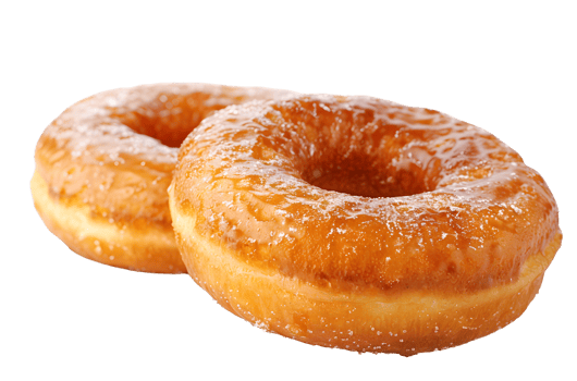 Two Glazed Donuts with Powdered Sugar png