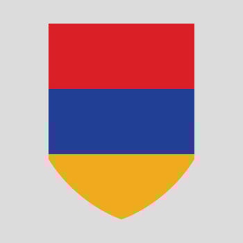 Armenia flag in Shield Shape vector