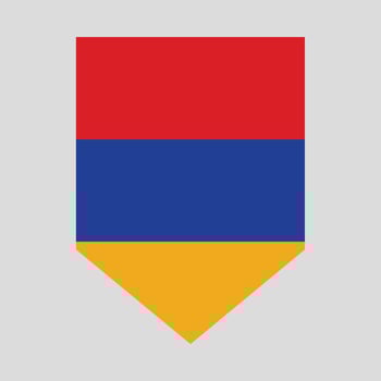 Armenia flag in Shield Shape vector