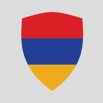 Armenia flag in Shield Shape vector