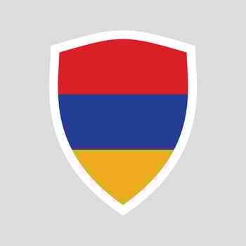 Armenia flag in Shield Shape vector