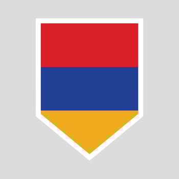 Armenia flag in Shield Shape vector