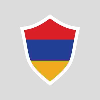 Armenia flag in Shield Shape vector