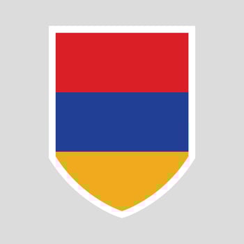 Armenia flag in Shield Shape vector