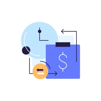 Transfer money concept, send or receive payment, financial tracking solution, bank savings account vector
