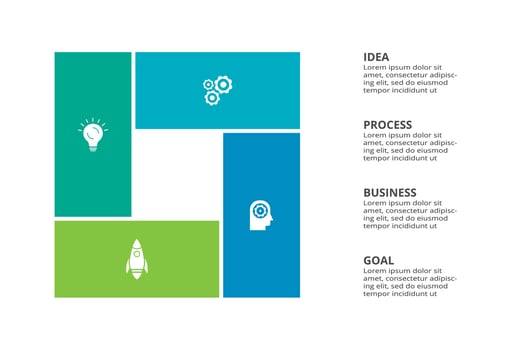 Creative concept for infographic with 4 steps, options, parts or processes. Business data visualization. vector