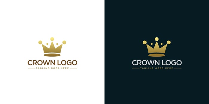 Gold crown logo illustration with minimalist design style vector