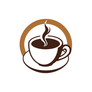 Collection of Simple Coffee Cup Logo Designs Isolated png
