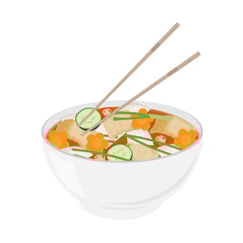 Ready to eat nabak kimchi or korean water kimchi vector