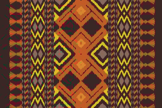 Ikat Damask Paisley Embroidery Background. Ikat Triangle Geometric Ethnic Oriental Pattern Traditional. Ikat Aztec Style Abstract Design for Print Texture,fabric,saree,sari,carpet. vector