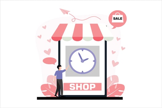 Online Shopping Flat Illustration Design vector